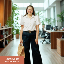 Load image into Gallery viewer, JUANA BLOUSE 0059 - EYELET WHITE