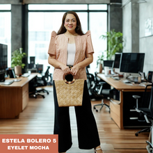 Load image into Gallery viewer, ESTELA FILIPINIANA BOLERO 0005 - EYELET MOCHA