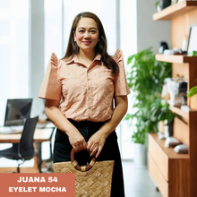Load image into Gallery viewer, JUANA BLOUSE 0054 - EYELET MOCHA