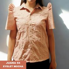 Load image into Gallery viewer, JUANA BLOUSE 0054 - EYELET MOCHA