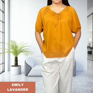 EMILY  BLOUSE 0004- PLAIN RUST ORANGE