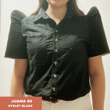Load image into Gallery viewer, JUANA BLOUSE 0060 - EYELET BLACK