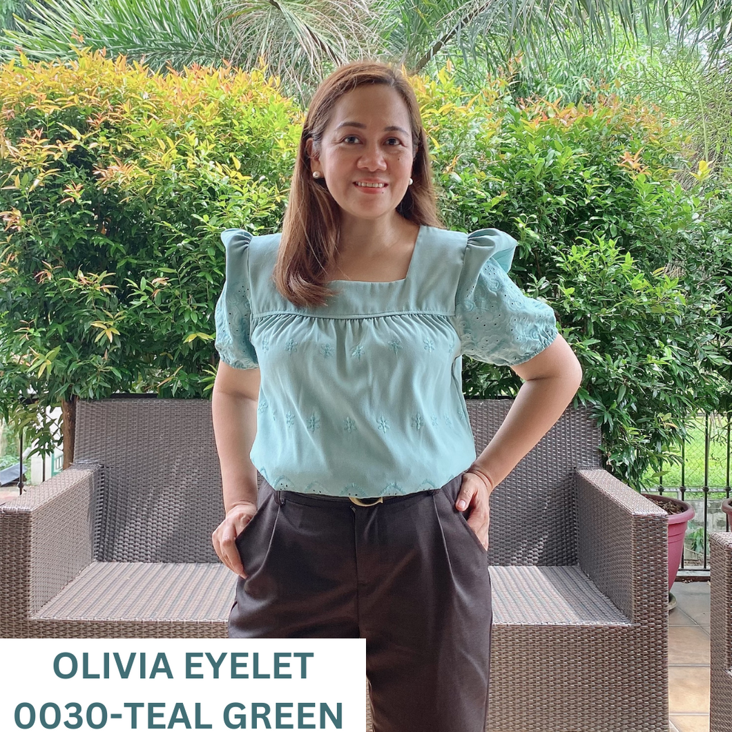 OLIVIA 0030 - EYELET SINEPHA TEAL GREEN