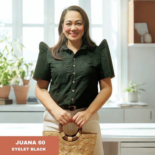 JUANA BLOUSE 0060 - EYELET BLACK