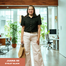 Load image into Gallery viewer, JUANA BLOUSE 0060 - EYELET BLACK