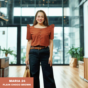 MARIA BLOUSE 0024- PLAIN CHOCO BROWN