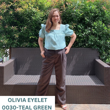 Load image into Gallery viewer, OLIVIA 0030 - EYELET SINEPHA TEAL GREEN