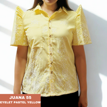 Load image into Gallery viewer, JUANA BLOUSE 0055 - EYELET PASTEL YELLOW
