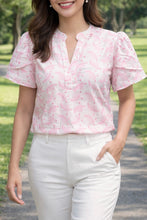 Load image into Gallery viewer, SHAMCY BLOUSE 0042- EYELET PINK/WHITE