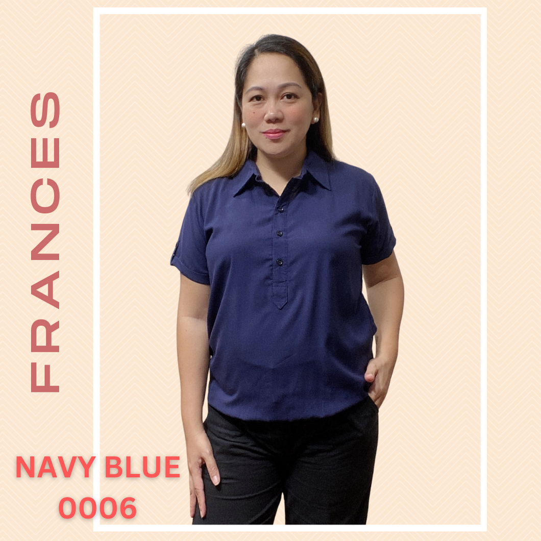 FRANCES BLOUSE 0006 - PLAIN NAVY BLUE