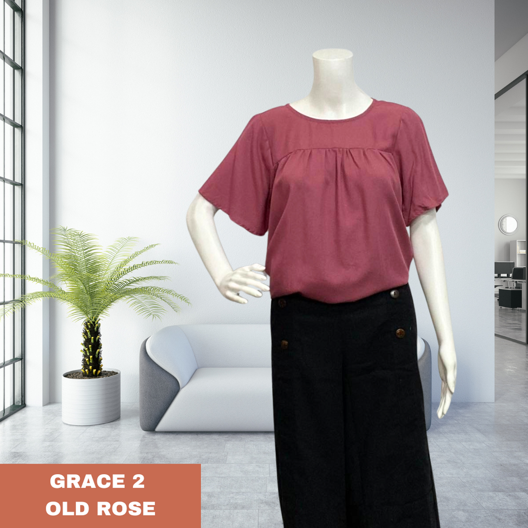 GRACE  BLOUSE 0002-PLAIN OLD ROSE