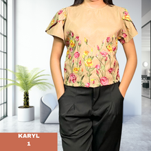 Load image into Gallery viewer, KARYL  BLOUSE 0001-EMBROIDERED BROWN