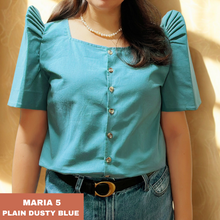 Load image into Gallery viewer, MARIA BLOUSE 0005- PLAIN DUSTY BLUE
