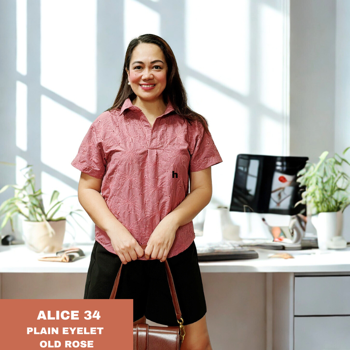ALICE BLOUSE 0034 - EYELET OLD ROSE