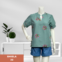 Load image into Gallery viewer, SHIELA BLOUSE 0032-EMBROID GREEN