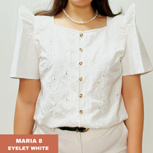 Load image into Gallery viewer, MARIA BLOUSE 0008-EYELET WHITE