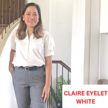 Load image into Gallery viewer, CLAIRE BLOUSE 0064-EYELET WHITE
