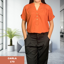 Load image into Gallery viewer, CARLA BLOUSE 0170 - PLAIN RUST ORANGE