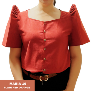 MARIA BLOUSE 0019- PLAIN RED ORANGE