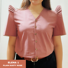 Load image into Gallery viewer, ELENA  BLOUSE 0001- PLAIN DUSTY ROSE