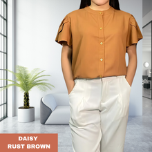 Load image into Gallery viewer, DAISY BLOUSE 0002-PLAIN RUST BROWN