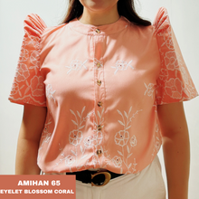 Load image into Gallery viewer, AMIHAN BLOUSE 0065 - EYELET BLOSSOM CORAL