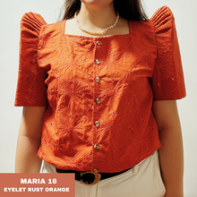 Load image into Gallery viewer, MARIA BLOUSE 0016-EYELET RUST ORANGE