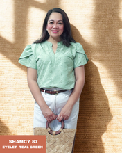 Load image into Gallery viewer, SHAMCY BLOUSE 0087 - EYELET TEAL GREEN