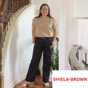 SHIELA BLOUSE 0006 -  EYELET BROWN