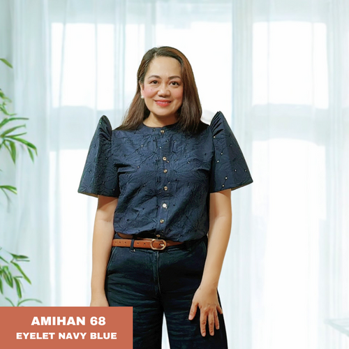 AMIHAN BLOUSE 0068 - EYELET NAVY BLUE