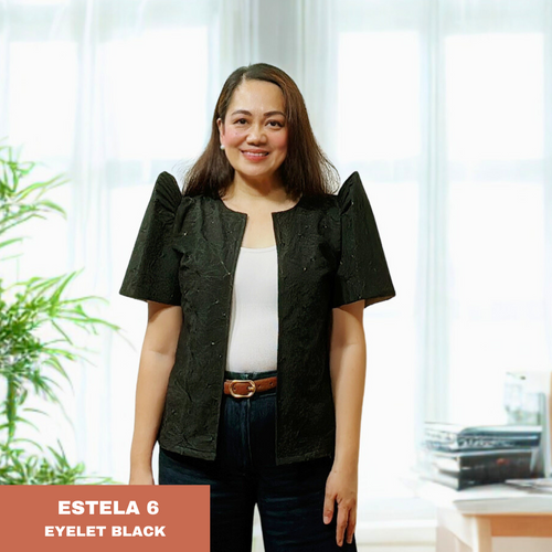 ESTELA FILIPINIANA BOLERO 0006 - EYELET BLACK