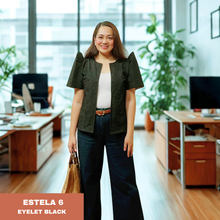 Load image into Gallery viewer, ESTELA FILIPINIANA BOLERO 0006 - EYELET BLACK
