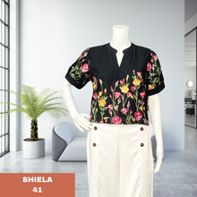 Load image into Gallery viewer, SHIELA BLOUSE 0041 - EMBROIDERED BLACK