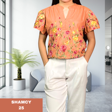 Load image into Gallery viewer, SHAMCY BLOUSE 0025- EMBROID SALMON