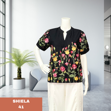 Load image into Gallery viewer, SHIELA BLOUSE 0041 - EMBROIDERED BLACK