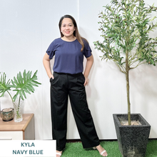 Load image into Gallery viewer, KYLA  BLOUSE 42 -PLAIN NAVY BLUE