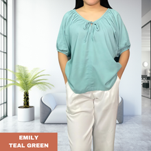 Load image into Gallery viewer, EMILY  BLOUSE 0006- PLAIN TEAL GREEN