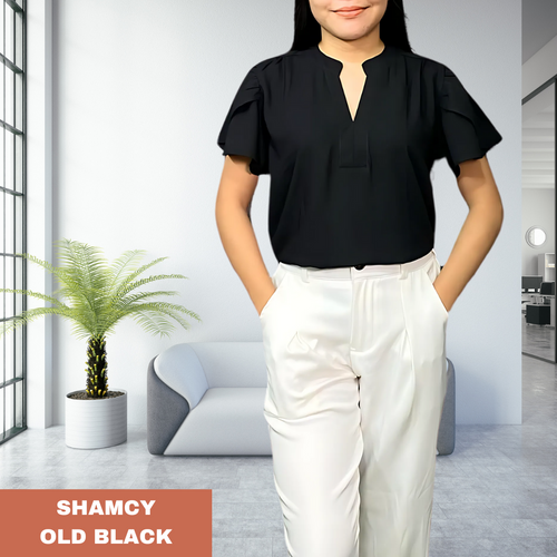 SHAMCY BLOUSE 0001 - PLAIN BLACK