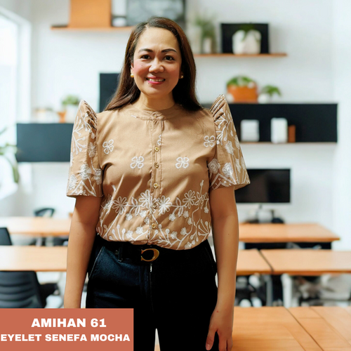 AMIHAN BLOUSE 0061 - EYELET SENEFA MOCHA