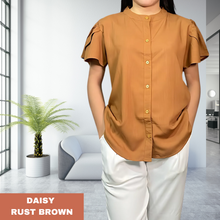 Load image into Gallery viewer, DAISY BLOUSE 0002-PLAIN RUST BROWN