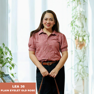 LEA BLOUSE 0036-EYELET OLD ROSE