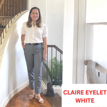 Load image into Gallery viewer, CLAIRE BLOUSE 0064-EYELET WHITE