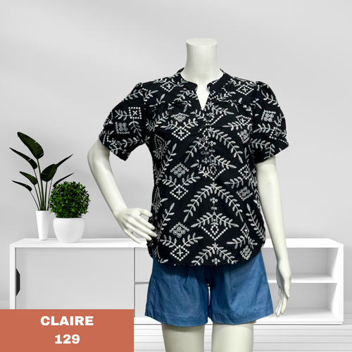 CLAIRE BLOUSE 0129-EMBROID BLACK