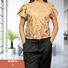 Load image into Gallery viewer, KARYL  BLOUSE 0001-EMBROIDERED BROWN