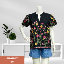 Load image into Gallery viewer, SHAMCY BLOUSE 0026- EMBROID BLACK