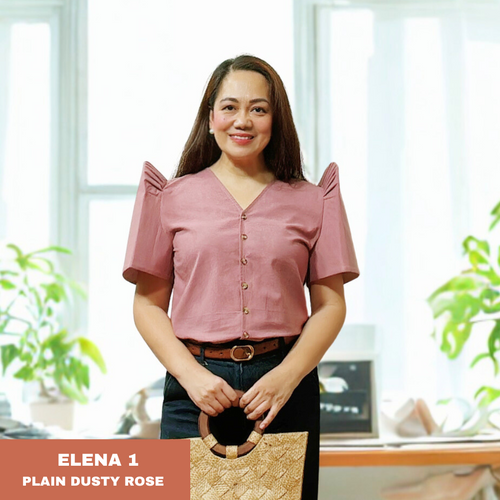 ELENA  BLOUSE 0001- PLAIN DUSTY ROSE