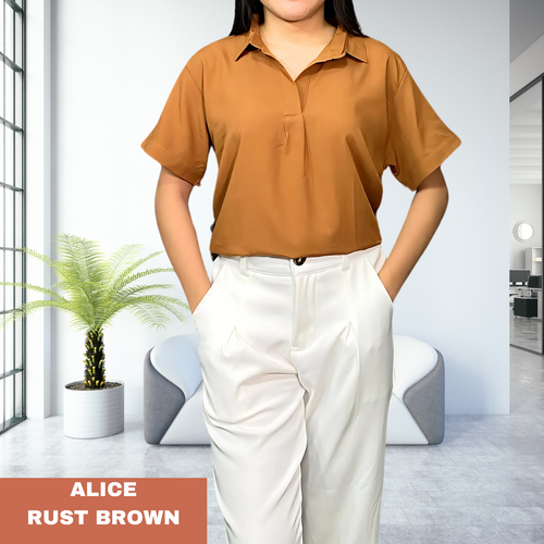 ALICE BLOUSE 0004 - PLAIN RUST