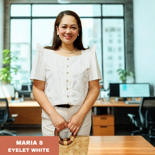 MARIA BLOUSE 0008-EYELET WHITE