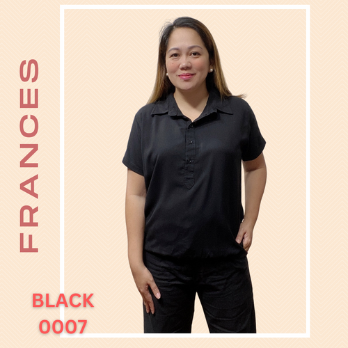 FRANCES BLOUSE 0007 - PLAIN BLACK