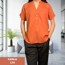 Load image into Gallery viewer, CARLA BLOUSE 0170 - PLAIN RUST ORANGE